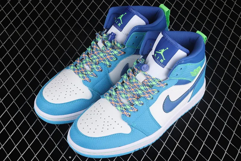 All Categories Air Jordan Jordan Series Basketball Shoes Air Jordan 1 Mid Differentiated Edition Air Jordan 1 Mid AJ1 Joe 1 Blue and Green Chinese Culture Basketball Shoes DA8010-400